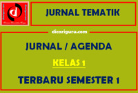 Jurnal Pembelajaran Kelas 1 Semester 1 Tematik Tahun 2021