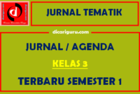 Jurnal Pembelajaran Kelas 3 Semester 1 Tematik Tahun 2021