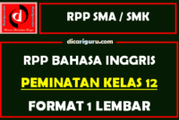 RPP 1 Lembar Bahasa Inggris Peminatan Kelas 12 Lengkap