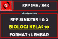 RPP 1 Lembar Biologi Kelas 10 Lengkap