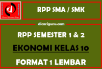 RPP 1 Lembar Ekonomi Kelas 10 Lengkap