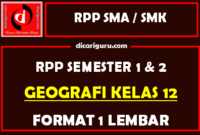 RPP 1 Lembar Geografi Kelas 12 Lengkap Semester 1 dan 2