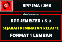 RPP 1 Lembar Sejarah Peminatan Kelas 12