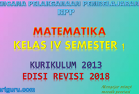 Download RPP matematika Kelas 4 semester 1 K13 Revisi 2018