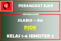 Silabus PJOK SD Semester 1 Kelas 1,2,3,4,5 dan 6 K13 Revisi 2022/2023