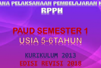 Download RPPH PAUD usia 5-6 tahun K13 semester 1