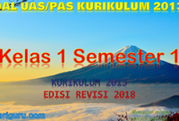 Soal PAS Kelas 1 Semester 1