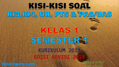 Kisi-Kisi Soal Kelas 1 Semester 1