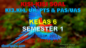 Kisi-Kisi Soal Kelas 6 Semester 1