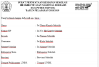 Surat Pernyataan Kesiapan Mengikuti UNBK