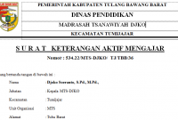 Surat Keterangan Aktif Mengajar