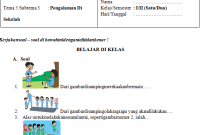 Soal UH PJOK Kelas 1 Tema 5