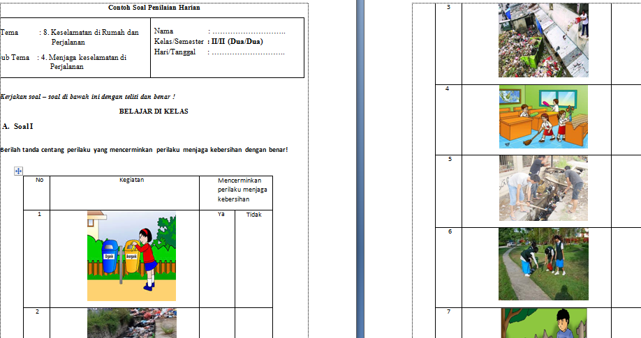 Soal UH PJOK Kelas 2 Tema 8