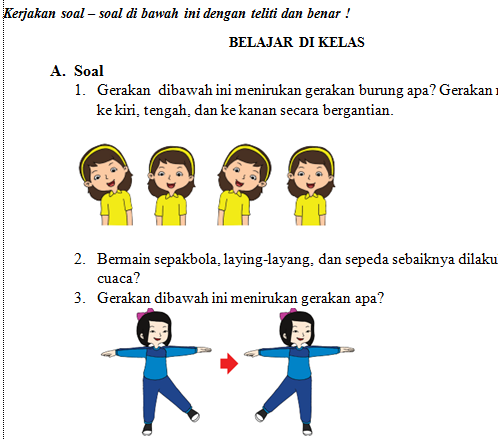 Soal UH PJOK Kelas 3 Tema 5