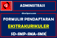 Contoh Format Formulir Pendaftaran Ekstrakurikuler Sekolah