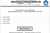 Surat Pernyataan Diterima PPDB