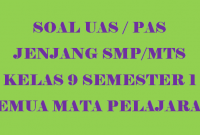 Soal UAs Kelas 9 Semester 1