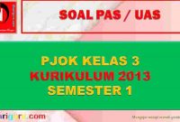 Soal UAS PJOK Kelas 3 Semester 1