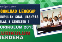 Soal UAS / PAS Kelas 4 Semester 1