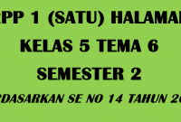 RPP 1 Lembar / Halaman Kelas 5 Tema 6