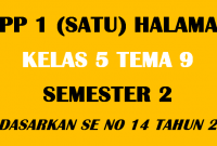 RPP 1 Lembar / Halaman Kelas 5 Tema 9