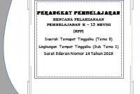 RPP 1 Lembar / Halaman Kelas 4 Tema 8