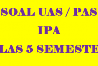 Soal UAS IPA Kelas 5 Semester 1