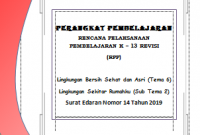 RPP 1 Halaman Kelas 1 Tema 6 K13 Revisi 2019