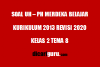 Soal UH / PH Kelas 2 Tema 8 Sub Tema 1,2,3,4