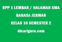 RPP Bahasa Jerman 1 Lembar Kelas 10 SMA Semester 2