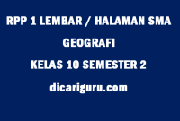 RPP Geografi 1 Lembar Kelas 10 SMA Semester 2