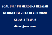 Soal UH / PH Kelas 3 Tema 8 Revisi 2020/2021