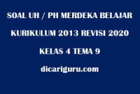 Soal UH / PH Kelas 4 Tema 9 Revisi 2020/2021