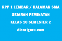 RPP Sejarah Peminatan 1 Lembar Kelas 10 SMA Semester 2