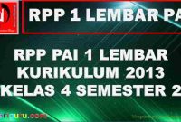 RPP 1 Lembar PAI SD Kelas 4 Semester 2