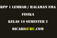 RPP Fisika 1 Lembar Kelas 10 SMA Semester 2