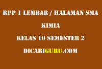 RPP Kimia 1 Lembar Kelas 10 SMA Semester 2