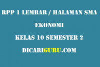 RPP Ekonomi 1 Lembar Kelas 10 SMA Semester 2