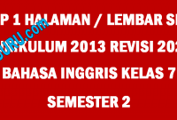 RPP Bahasa Inggris 1 Lembar Kelas 7 SMP Semester 2