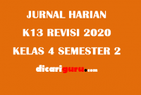 Jurnal Harian Guru Kelas 4 Semester 2 Revisi 2020