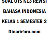 Soal UTS Bahasa Indonesia Kelas 1 Semester 2