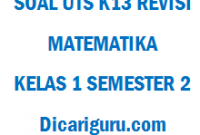 Soal UTS / PTS Matematika Kelas 1 Semester 2