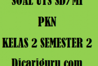 Soal UTS / PTS PKN Kelas 2 Semester 2 Tahun 2020