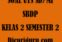 Soal UTS / PTS SBDP Kelas 2 Semester 2 Tahun 2020