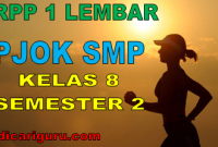 RPP PJOK 1 Lembar Kelas 8 SMP Semester 2