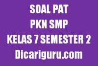 Soal UKK/PAT PKN Kelas 7 SMP Semester 2