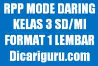 Contoh RPP 1 Lembar Kelas 3 Mode Daring