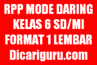 Contoh RPP 1 Lembar Kelas 6 Mode Daring