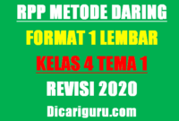 RPP Daring Kelas 4 Tema 1 Format 1 Lembar