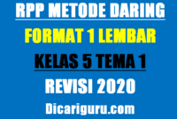 RPP Daring Kelas 5 Tema 1 Format 1 Lembar